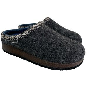 L.L.BEAN Women's Wool Slipper Clog Mule Sz 6 Nordic Lagenlook Camping Outdoors